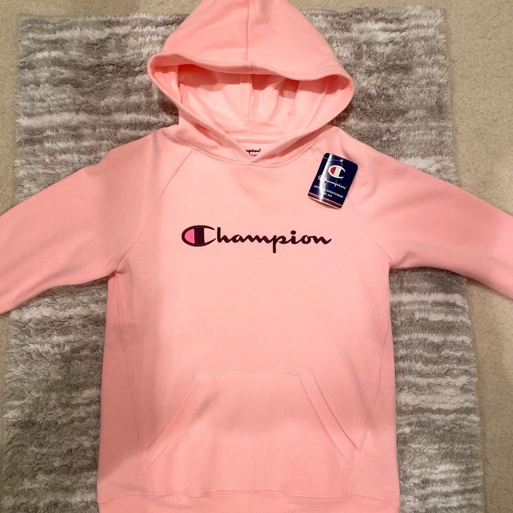 Champion candy pink authentic athletic wear hoodie size L in girls
